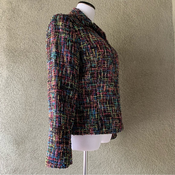 Coldwater Creek Black with Multi-Color Textured Jacket size 12 - Picture 6 of 12